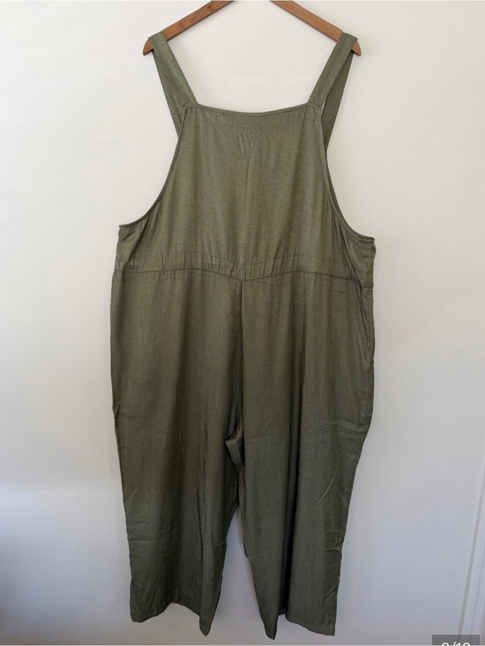 Lularoe Juliet XL Olive Green Cropped Jumpsuit Overalls Boho Casual NWOT - Picture 3 of 14